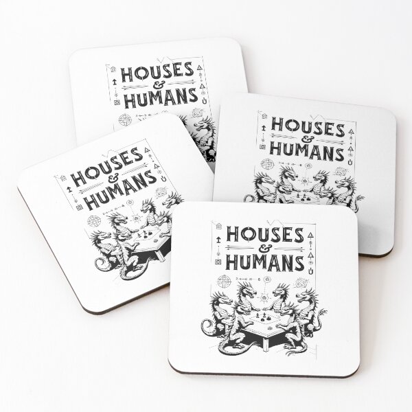 Item preview, Houses And Humans Funny Dragon Board Game Design-Black  designed and sold by HasHs.