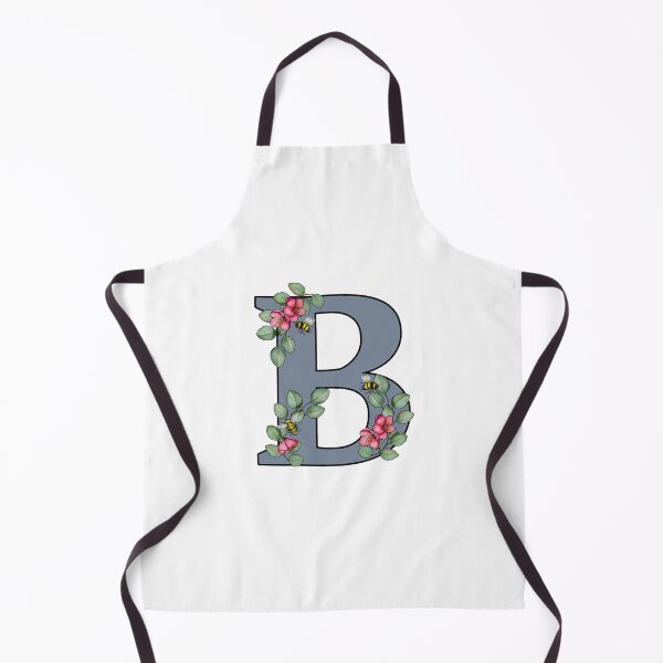 Item preview, Letter B, Decorated Initial, Eucalyptus Leaves, Pink Flowers, Bees designed and sold by JoyfulWhimsy.