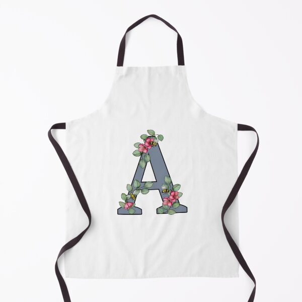 Item preview, Letter A, Decorated Initial, Eucalyptus Leaves, Pink Flowers, Bees designed and sold by JoyfulWhimsy.