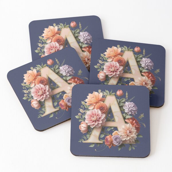 Artikelvorschau, Elegantes florales Monogramm Buchstabe A – Botanischer Anfangsbuchstabe mit Pfingstrosen, Rosen und Dahlien | Personalisiertes Geschenk & feminines Dekor entworfen und verkauft von AmenAlways.