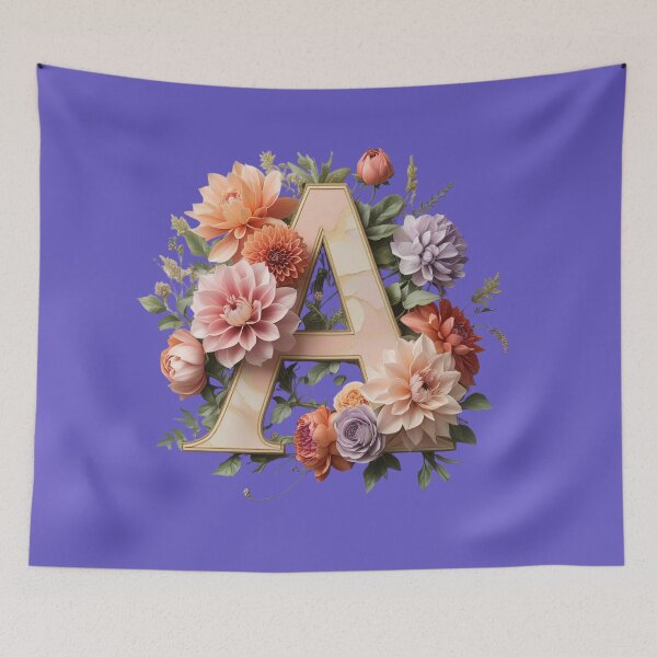 Artikelvorschau, Elegantes florales Monogramm Buchstabe A – Botanischer Anfangsbuchstabe mit Pfingstrosen, Rosen und Dahlien | Personalisiertes Geschenk & feminines Dekor entworfen und verkauft von AmenAlways.