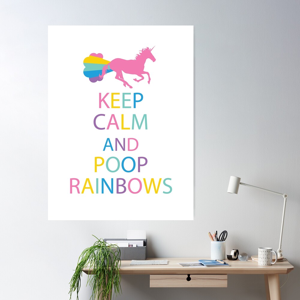 Unicorn Colouring Book For Kids - Keep Calm and Poop Rainbows