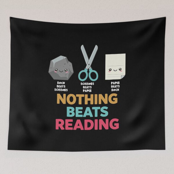Item preview, Funny Book Lover Quotes  Nothing Beats Reading Rock Scissors Paper designed and sold by alenaz.