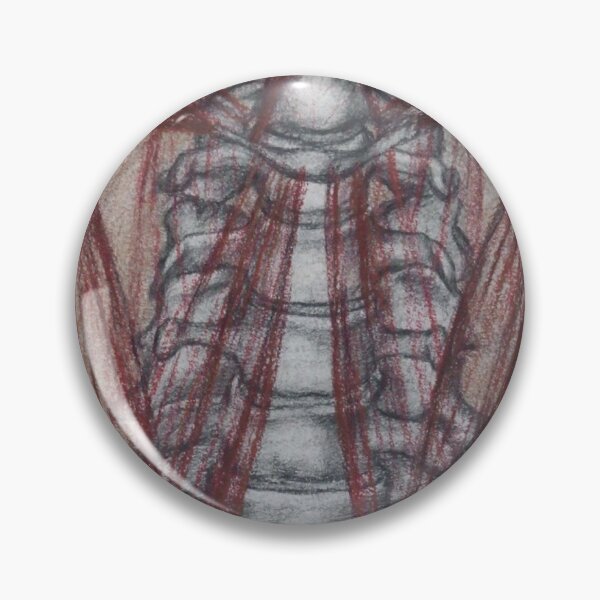 Item preview, Anterior Neck, Skeletal drawing with muscular overlay, anatomy study designed and sold by GiSilver.