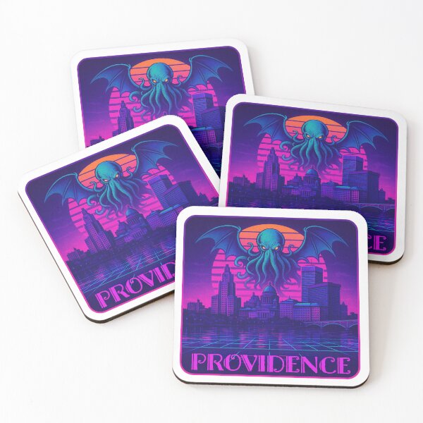 Item preview, Providence Cthulhu – Vaporwave Lovecraft Retro City designed and sold by A Wayward Birds Production.