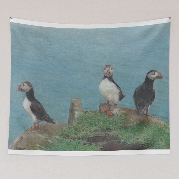 Item preview, Puffins on the Faroese Island of Mykines designed and sold by ISEriksonartist.