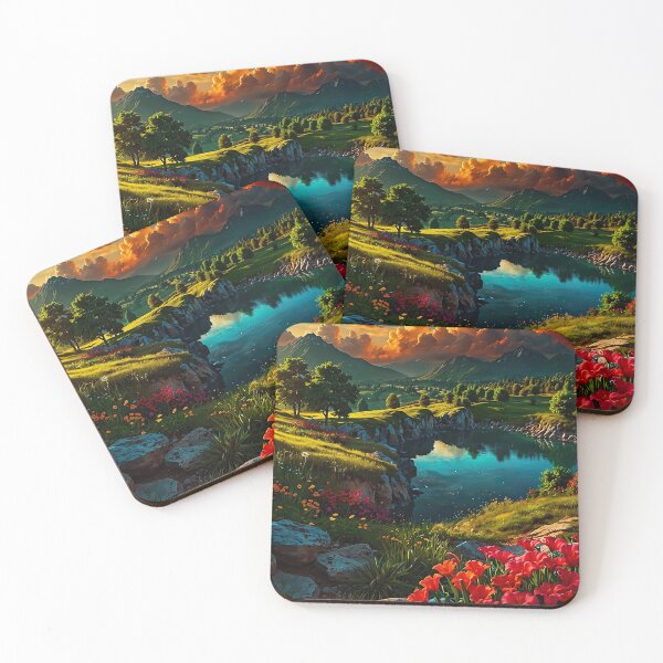 Item preview, Evening atmosphere at the Lake of Wonders designed and sold by PixelParadies.
