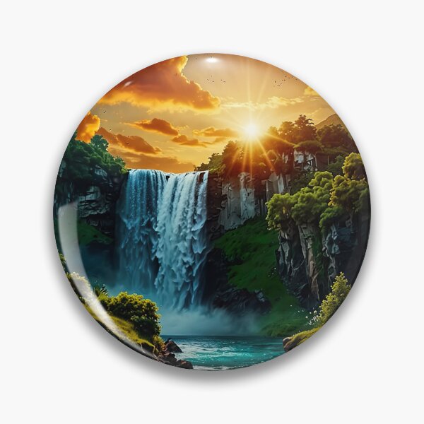 Item preview, Evening Glow Waterfall designed and sold by PixelParadies.