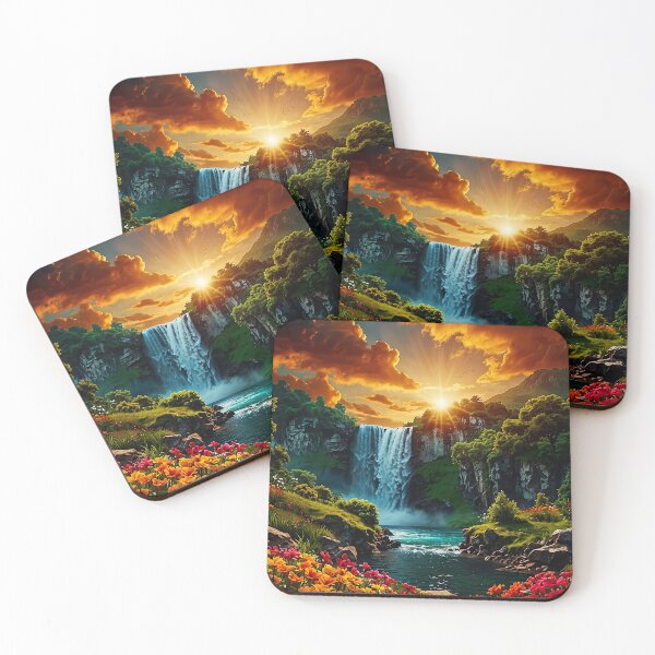 Item preview, Evening Glow Waterfall designed and sold by PixelParadies.