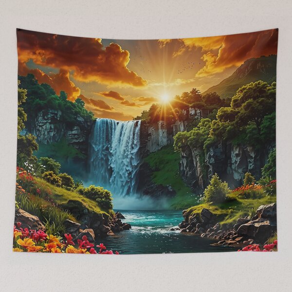 Item preview, Evening Glow Waterfall designed and sold by PixelParadies.