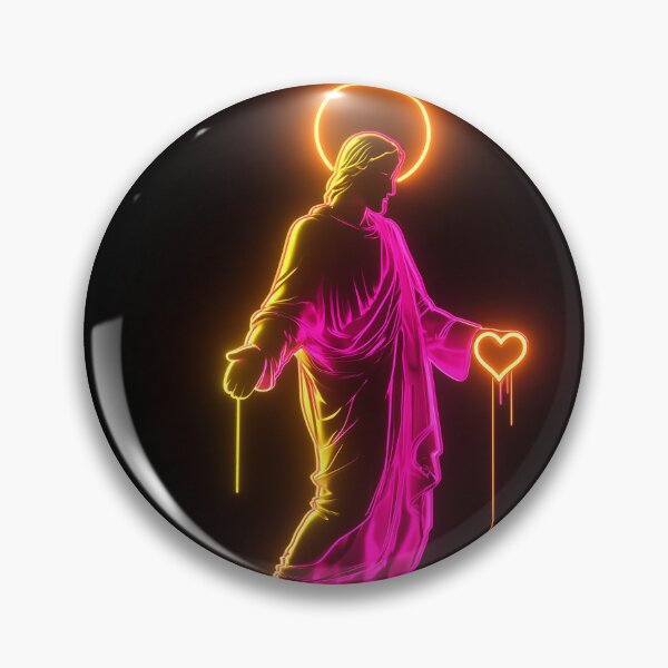 Item preview, Neon Jesus with heart designed and sold by NeyonSaints.