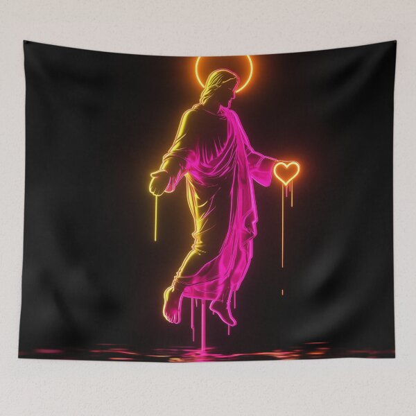 Item preview, Neon Jesus with heart designed and sold by NeyonSaints.