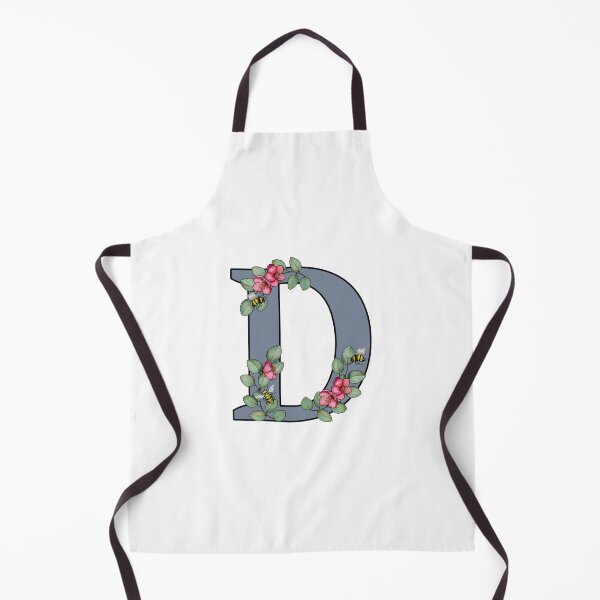 Item preview, Letter D, Decorated Initial, Eucalyptus Leaves, Pink Flowers, Bees designed and sold by JoyfulWhimsy.