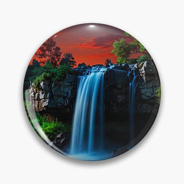 Item preview, Waterfall at sunset designed and sold by PixelParadies.
