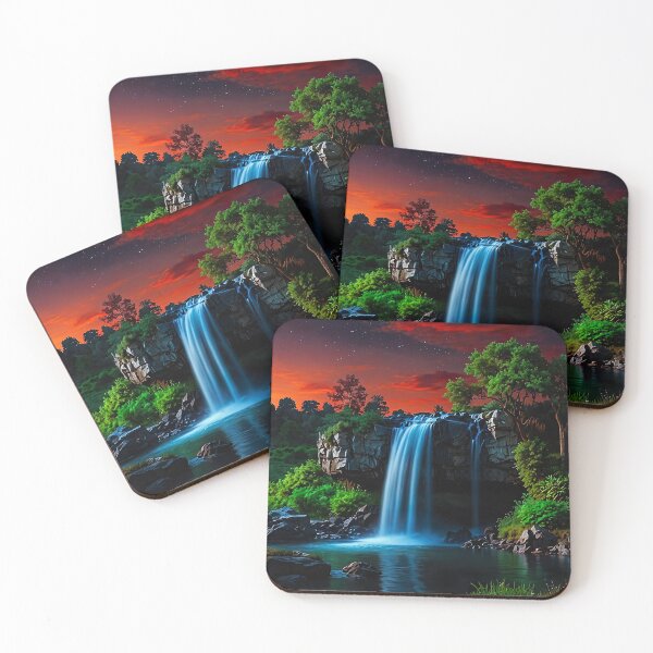Item preview, Waterfall at sunset designed and sold by PixelParadies.