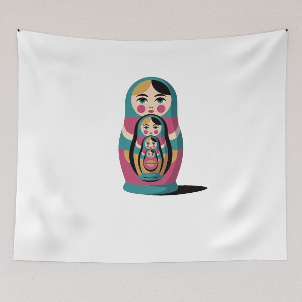 Item preview, Modern Russian Matryoshka Babushka Doll – Folk Nesting Doll Design designed and sold by Okada's t-shirts & accessories.