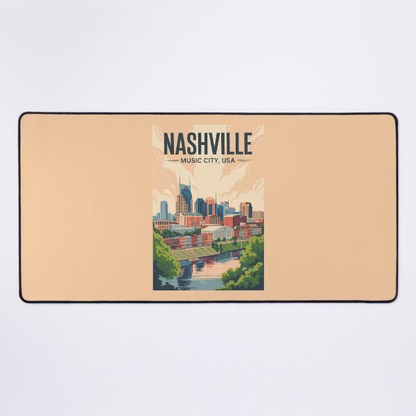 Item preview, Nashville Tennessee Skyline Travel Art Vintage designed and sold by KrisSidDesigns.