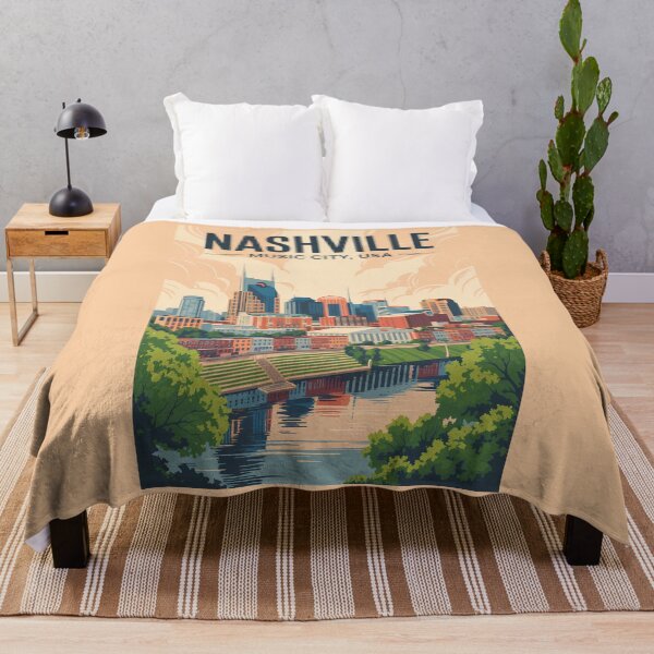Item preview, Nashville Tennessee Skyline Travel Art Vintage designed and sold by KrisSidDesigns.