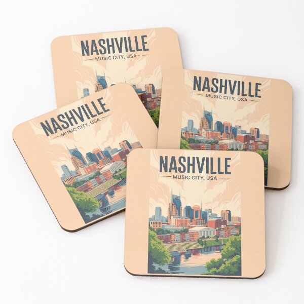 Item preview, Nashville Tennessee Skyline Travel Art Vintage designed and sold by KrisSidDesigns.