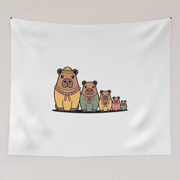 Item preview, Retro Cute Capybara Matryoshka Babushka – Quirky Russian Nesting Doll Design designed and sold by Okada's t-shirts & accessories.