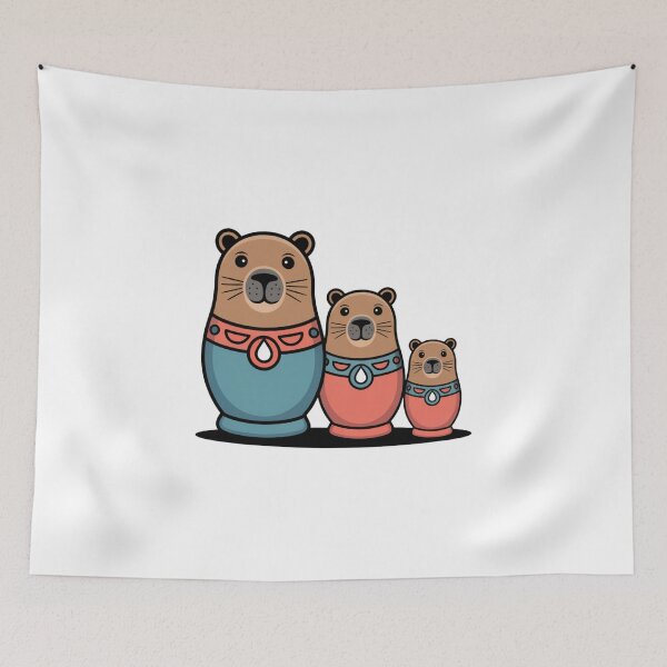 Item preview, Retro Cute Capybara Matryoshka Babushka – Quirky Russian Nesting Doll Design designed and sold by Okada's t-shirts & accessories.