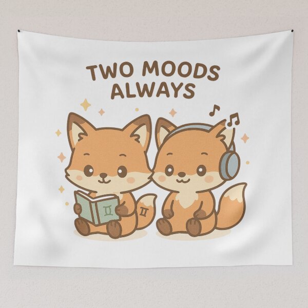 Item preview, Cute Gemini Fox Twins Zodiac Design designed and sold by Nytherra.