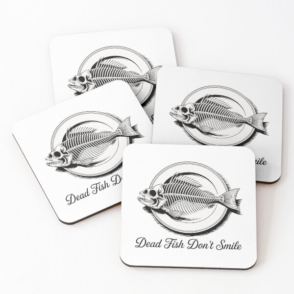 Item preview, Dead Fish Dont Smile Funny Vegan Retro Design designed and sold by Amanda's Factory.
