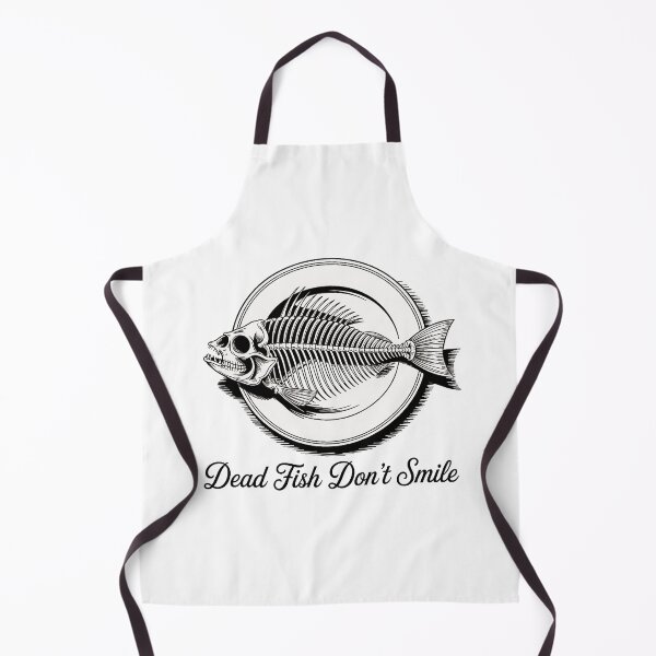 Item preview, Dead Fish Dont Smile Funny Vegan Retro Design designed and sold by Amanda's Factory.