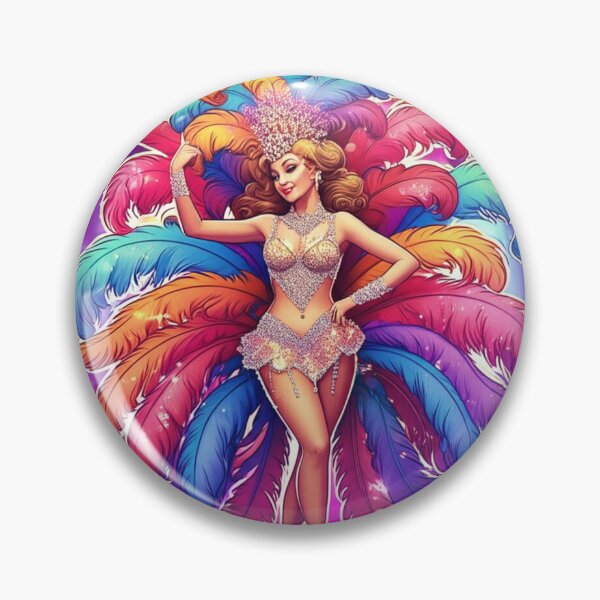 Item preview, Glamorous Showgirl With Vibrant Feathers designed and sold by PrintBreeze.