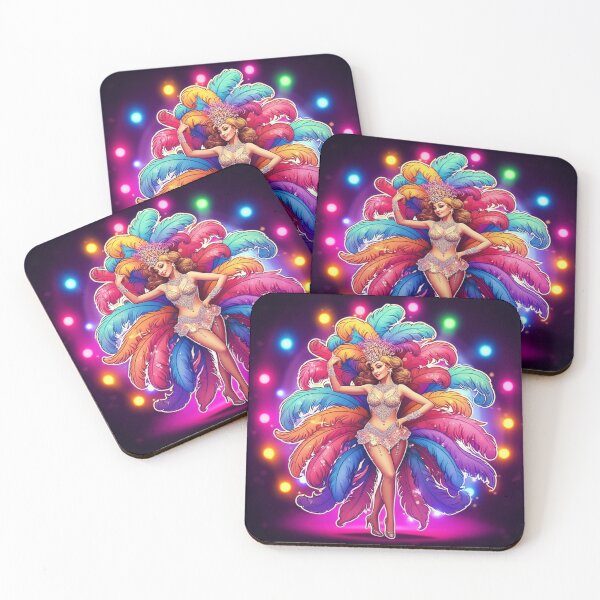 Item preview, Glamorous Showgirl With Vibrant Feathers designed and sold by PrintBreeze.