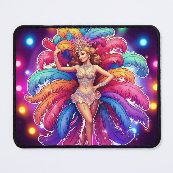 Item preview, Glamorous Showgirl With Vibrant Feathers designed and sold by PrintBreeze.
