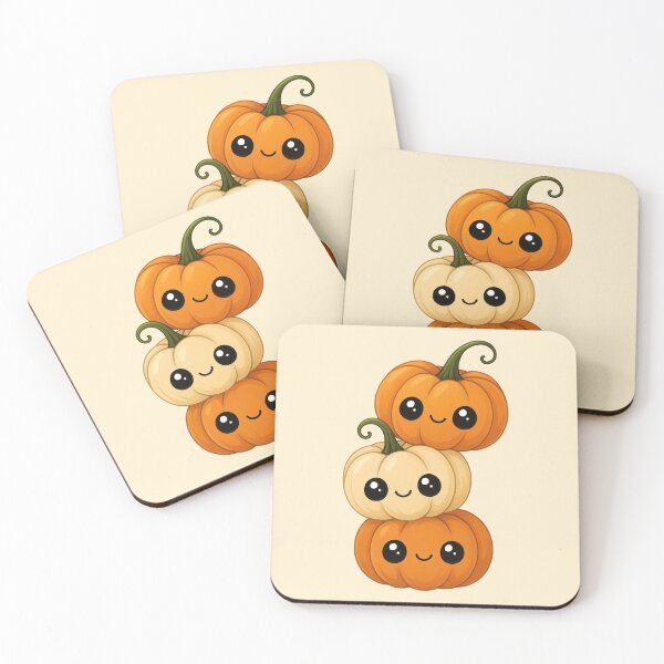 Item preview, Cute kawaii pumpkin trio designed and sold by FatBirdie.