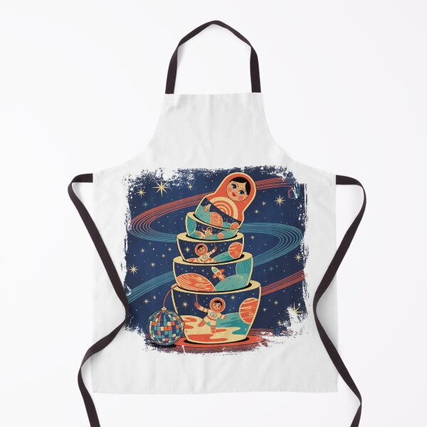 Item preview, Cosmic Matryoshka Babushka Russian Doll – Retro Space Nesting Dolls designed and sold by Okada's t-shirts & accessories.