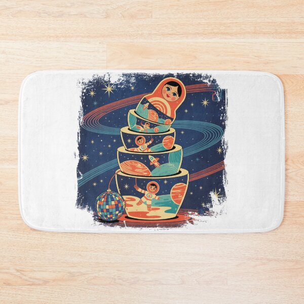 Item preview, Cosmic Matryoshka Babushka Russian Doll – Retro Space Nesting Dolls designed and sold by Okada's t-shirts & accessories.