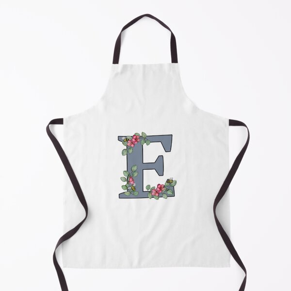 Item preview, Letter E, Decorated Initial, Eucalyptus Leaves, Pink Flowers, Bees designed and sold by JoyfulWhimsy.