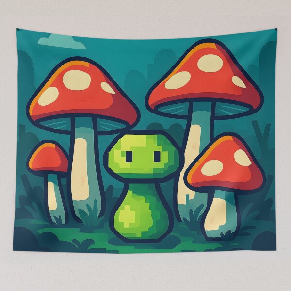 Item preview, Whimsical Mushroom Forest Aesthetic Seamless Pattern designed and sold by StickyGuys.