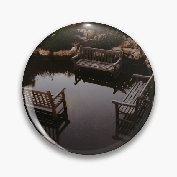 Item preview, Dark Academia Strange Nature Benches in Flooded Water Photograph  designed and sold by Lostbandito.