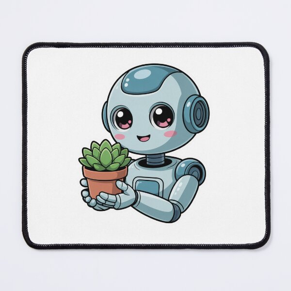 Item preview, Cute Robot and Flower designed and sold by NicolasGlowArt.