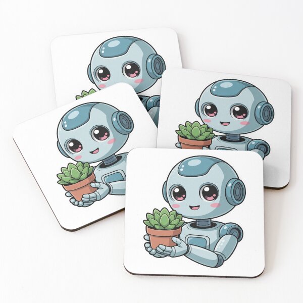 Item preview, Cute Robot and Flower designed and sold by NicolasGlowArt.