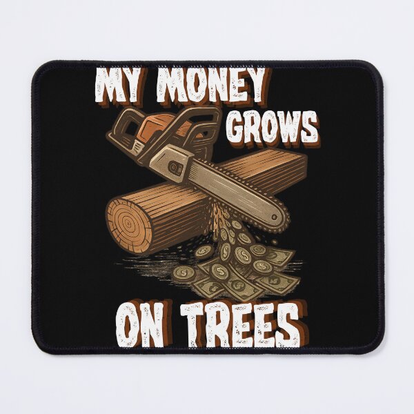 Item preview, My Money Grows on Trees - Vintage Chainsaw Cutting Wood Into Money designed and sold by PeteLawliiet.