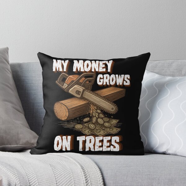 Item preview, My Money Grows on Trees - Vintage Chainsaw Cutting Wood Into Money designed and sold by PeteLawliiet.