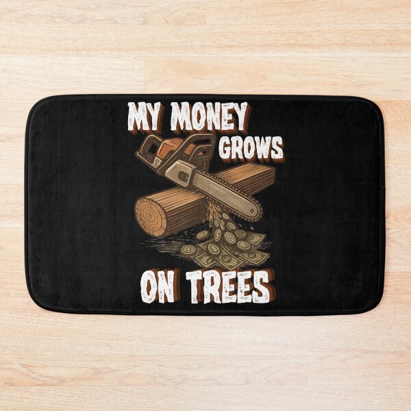 Item preview, My Money Grows on Trees - Vintage Chainsaw Cutting Wood Into Money designed and sold by PeteLawliiet.