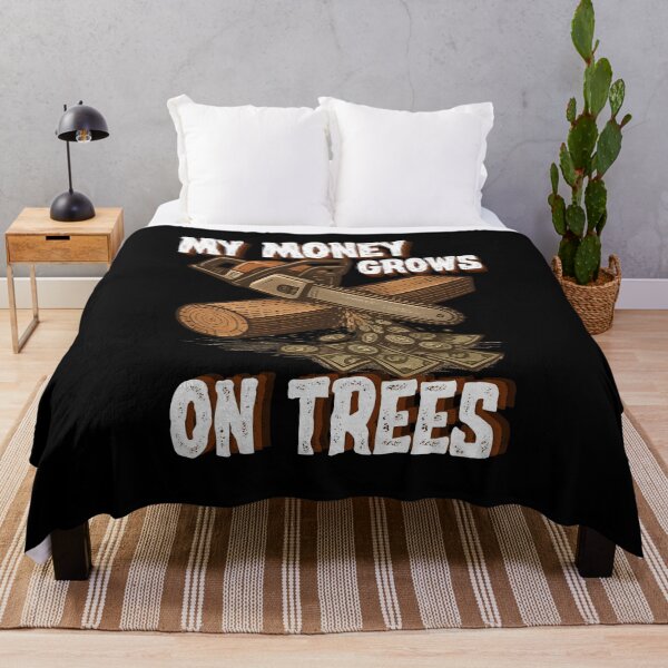 Item preview, My Money Grows on Trees - Vintage Chainsaw Cutting Wood Into Money designed and sold by PeteLawliiet.