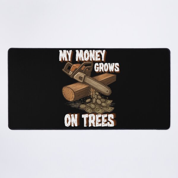 Item preview, My Money Grows on Trees - Vintage Chainsaw Cutting Wood Into Money designed and sold by PeteLawliiet.