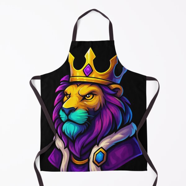 Item preview, Majestic Colorful Lion King Wearing Golden Crown and Royal Robe Fantasy Illustration Regal Animal Artwork Vibrant Style designed and sold by Mimoshi ⭐⭐⭐⭐⭐.