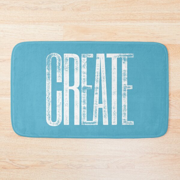 Item preview, CREATE Distressed Ink Typographical White Print designed and sold by GeeThang.