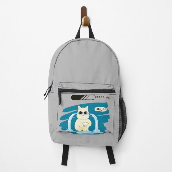 Item preview, Help Funny Cat Crying Over Deadline – Cute Stress Meme Illustration designed and sold by Elsrag-shop.