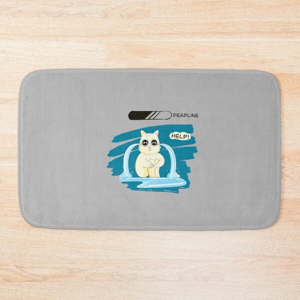 Item preview, Help Funny Cat Crying Over Deadline – Cute Stress Meme Illustration designed and sold by Elsrag-shop.