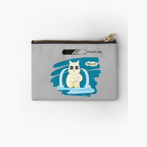 Item preview, Help Funny Cat Crying Over Deadline – Cute Stress Meme Illustration designed and sold by Elsrag-shop.
