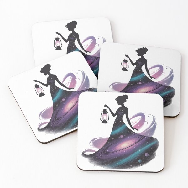 Item preview, Mystical Galaxy Woman with Lantern – Elegant Cosmic Art designed and sold by Zyric Art.